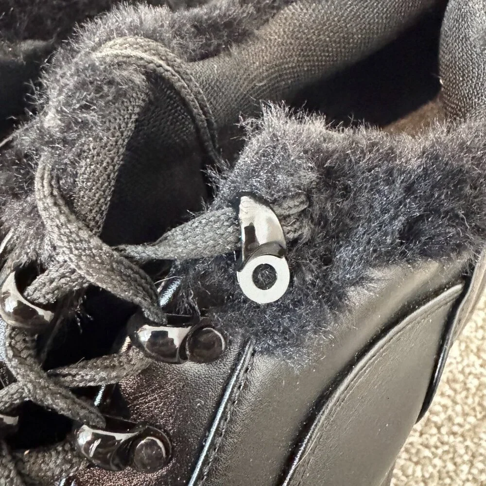 NEW Koi Fur Trim‎ Chunky Platform Sneakers Dolls Kill Grunge Gothic Punk Black 8